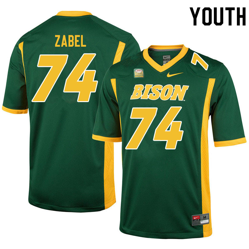 Youth #74 Grey Zabel North Dakota State Bison College Football Jerseys Sale-Green